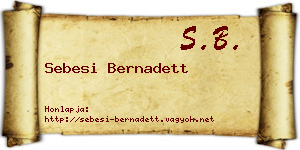 Sebesi Bernadett névjegykártya